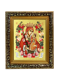 Икона Божией Матери "Неувядаемый Цвет" с золочением поталью, 03049-УЛ Икона Божией Матери "Неувядаемый Цвет" с золочением поталью, 03049-УЛ