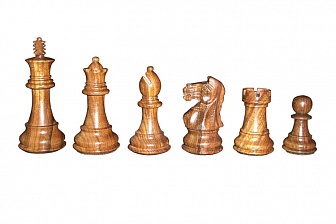 Шахматы классические малые деревянные, береза, розовое дерево, самшит, 32х32 см (высота короля 2,75")