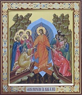 Икона "Воскресение Христово", липовая доска, дубовые шпонки, левкас, сусальное золото, темпера, подарочная упаковка