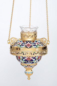 Лампада филигранная казанская с росписью / золочение