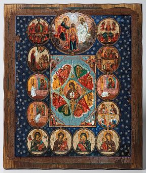 Икона на дереве 30х40 печать на плоттере Неопалимая Купина Икона на дереве 30х40 печать на плоттере Неопалимая Купина