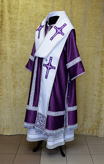 Облачение архиерейское парча,вышитые галуны,омофоры габардин,вышивка а\м
