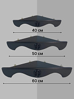 Набор полки угловые для икон Крест цвет темно-серый 3 шт 40, 50 и 60 см