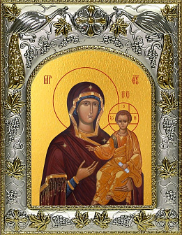 Икона Пресвятой Богородицы СМОЛЕНСКАЯ Одигидрия (СЕРЕБРЯНАЯ РИЗА)