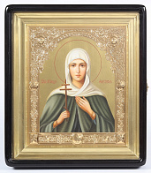 Икона живописная в киоте 24х30 масло, ажурная рамка, золоченый фон, киот №1 Заказной лик