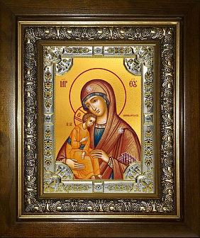 Икона Миасинская Божия Матерь в деревянном киоте