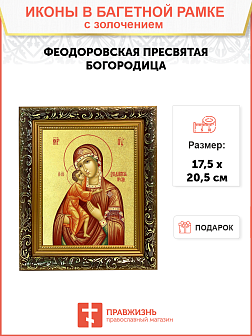 Икона Божией Матери "Феодоровская" с золочением поталью, 03083-УЛ