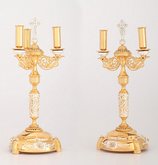 Дикирий-трикирий №25 "Б" филигрань / золочение, серебрение