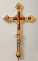 Крест напрестольный с фигурный золочение и эмалью