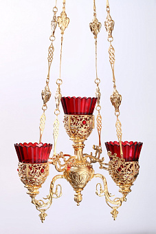 Трехлампадник литой золочение