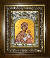 Икона Казанская икона Божией Матери, в деревяном киоте