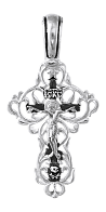 Нательный православный крест из серебра с чернением