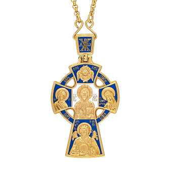 Крест наперсный №186 эмаль / золочение