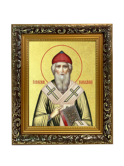 Икона "Спиридон Тримифунтский", свт., чудотв., с золочением поталью, 09102-УЛ