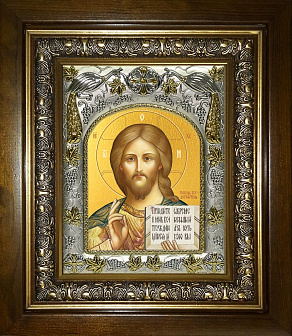 Икона Господь Вседержитель, в деревяном киоте