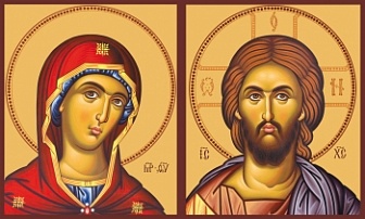 Венчальная пара икон Господь Вседержитель и Божия Матерь Деисусная