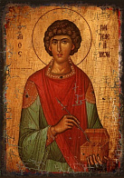 Икона ПАНТЕЛЕИМОН Целитель, Великомученик (МЕШКОВИНА)