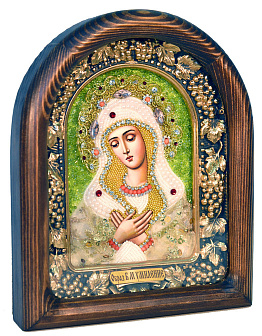 Икона ''Пресвятая Богородица Умиление'' из натуральных камней