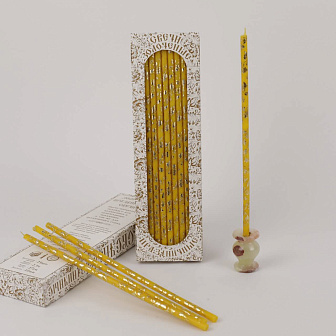 Свечи праздничные №40 (уп 40шт), ЖЕЛТЫЕ (Золотая лоза)