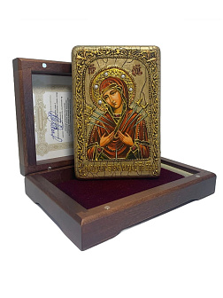 Икона Богородица Умягчение злых сердец из дуба
