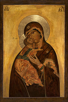 Икона Владимирская Божия Матерь, авторская технология