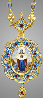 Панагия №124 / золочение / серебро эмаль, роспись (УИН)