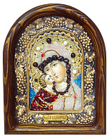 Икона из бисера ''Пресвятая матерь Божия Владимирская'' бисер, серт.
