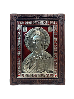 Икона Господь Вседержитель гальваника Красная эмаль стразы Swarovski 214_A79-3(R)_KRA Икона Господь Вседержитель гальваника Красная эмаль стразы Swarovski 214_A79-3(R)_KRA