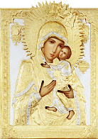 Икона живописная Божией Матери «Толгская» 50х60, масло, риза №165, золочение