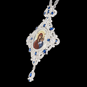 Панагия №213 / Фианиты деколь / серебрение