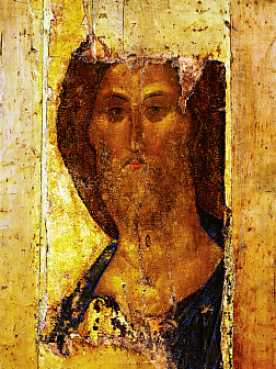 Икона Спас из Звенигородского Чина (Рублев 15 век)