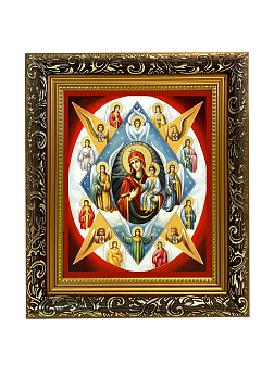 Икона Божией Матери "Неопалимая Купина" с золочением поталью, 03044-УЛ