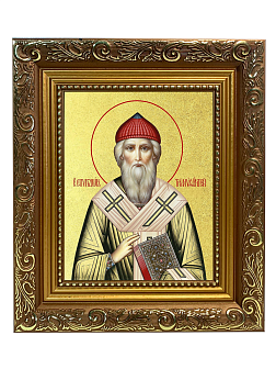 Икона "Спиридон Тримифунтский", свт., чудотв., с золочением поталью, 09102-УЛ