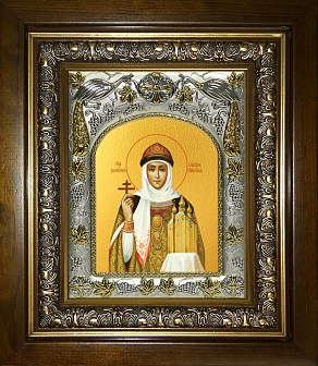 Икона Ольга равноапостольная великая княгиня, в деревяном киоте Икона Ольга равноапостольная великая княгиня, в деревяном киоте