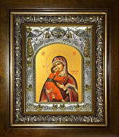 Икона Владимирская икона Божией Матери, в деревяном киоте