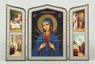 Складни деревянные 19х28 трёхстворчатые, двойное тиснение, фигурные, в упаковке Умягчение злых сердец