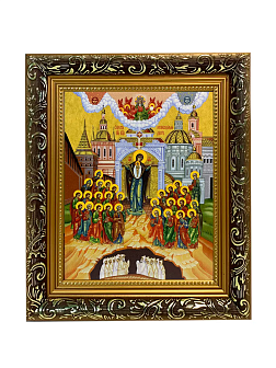 Икона Непроходимая Дверь Божия Матерь на холсте в киоте 1106