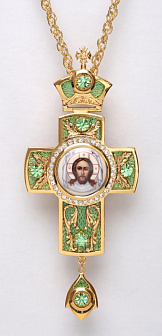 Крест наперсный №38 / золочение / серебрo эмаль (УИН)