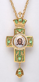 Крест наперсный №38 / золочение / серебрo эмаль (УИН)