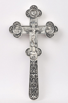 Крест напрестольный требный ручная гравировка серебро (УИН)