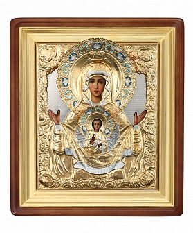 Икона ''Знамение Богородица'' с эмалью