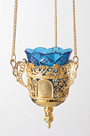 Лампада подвесная №41 литье, эмаль / золочение