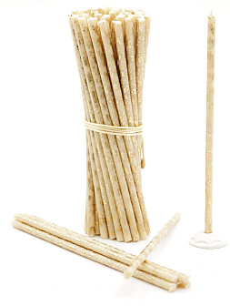 Свечи праздничные №80 (уп 50шт), БЕЛЫЕ (Золотая лоза)