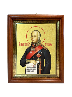 Икона "Феодор Ушаков", св. прав., воин, с золочением поталью, 09Ф1-УЛ
