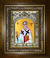 Икона Епифаний епископ Кипрский, в деревяном киоте