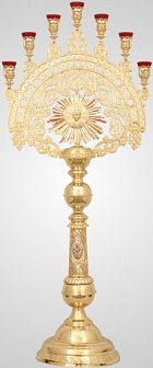 Семисвечник запрестольный с сиянием золочение