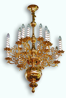 Паникадило 1 ярус 16 свечей золочение Паникадило 1 ярус 16 свечей золочение