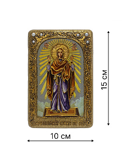 Настольная икона Божией Матери «Нерушимая Стена» на мореном дубе