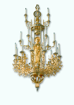 Паникадило 3 яруса 24 свечи с апостолами золочение