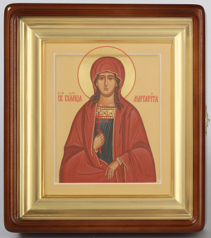 Икона живописная в киоте 18х24 масло, золоченый нимб и подрамник